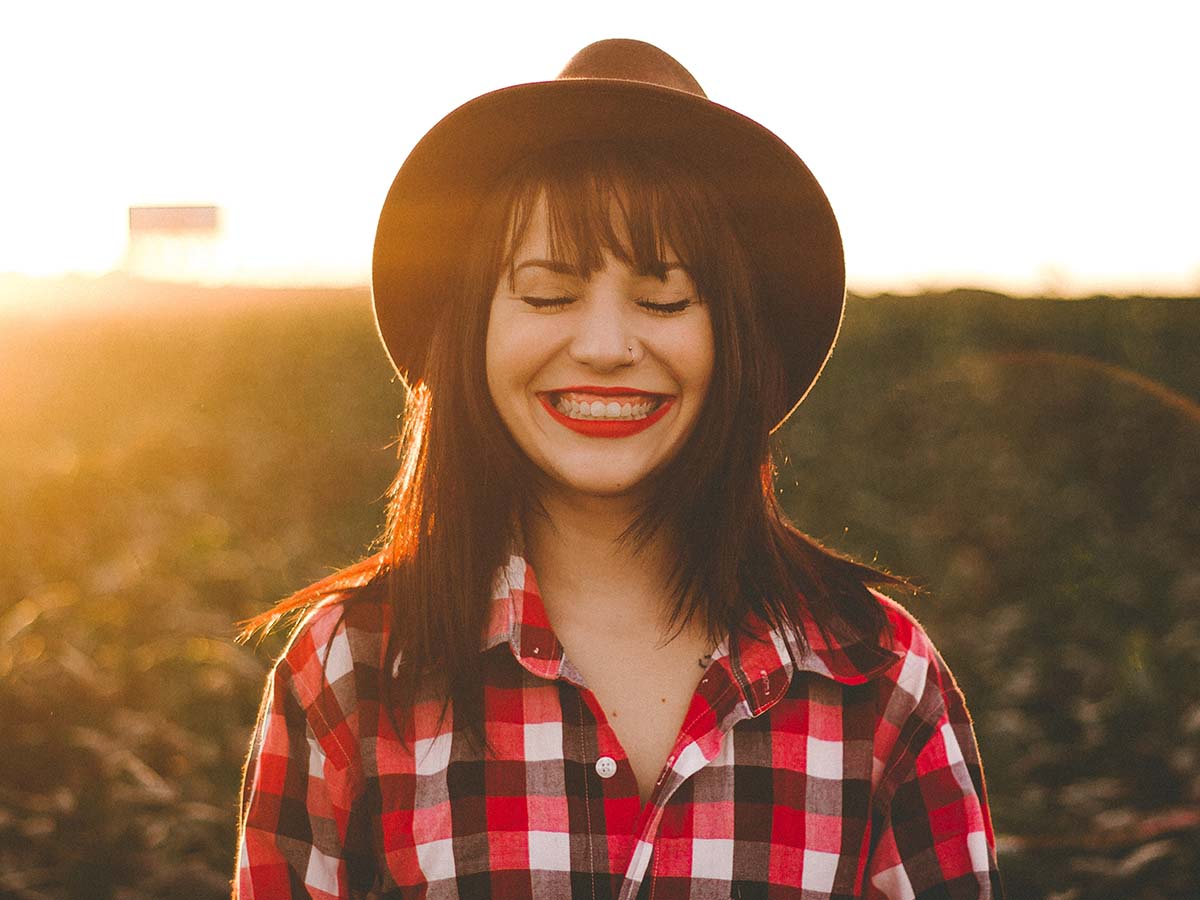 happy woman smiling